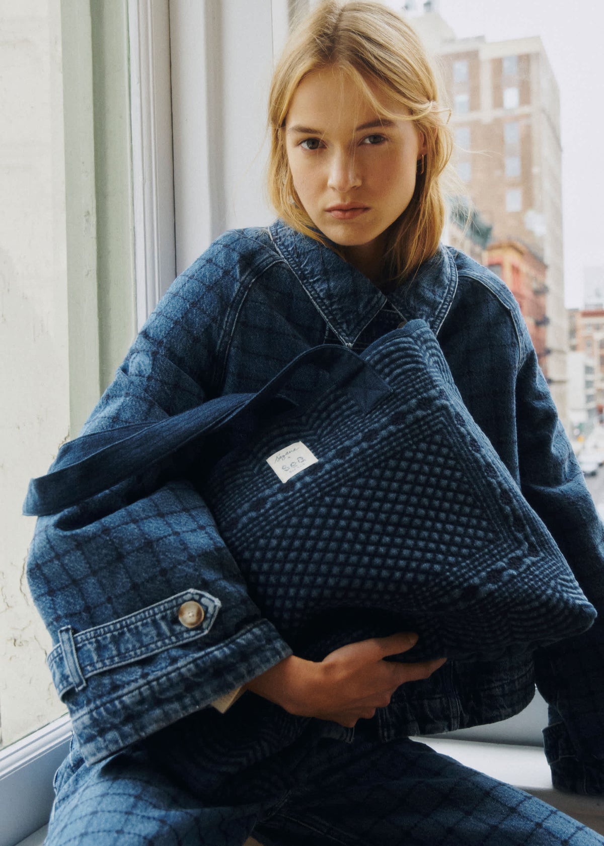 Cabas denim - SEA NY X SÉZANE - Bleu Denim Brodé