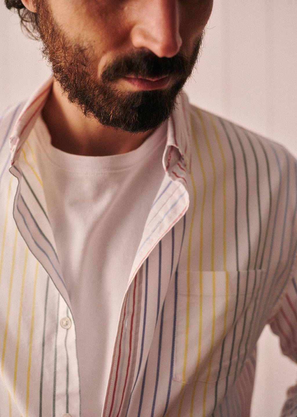 Chemise Charlie Oxford - Blanc Rayures Multicolores