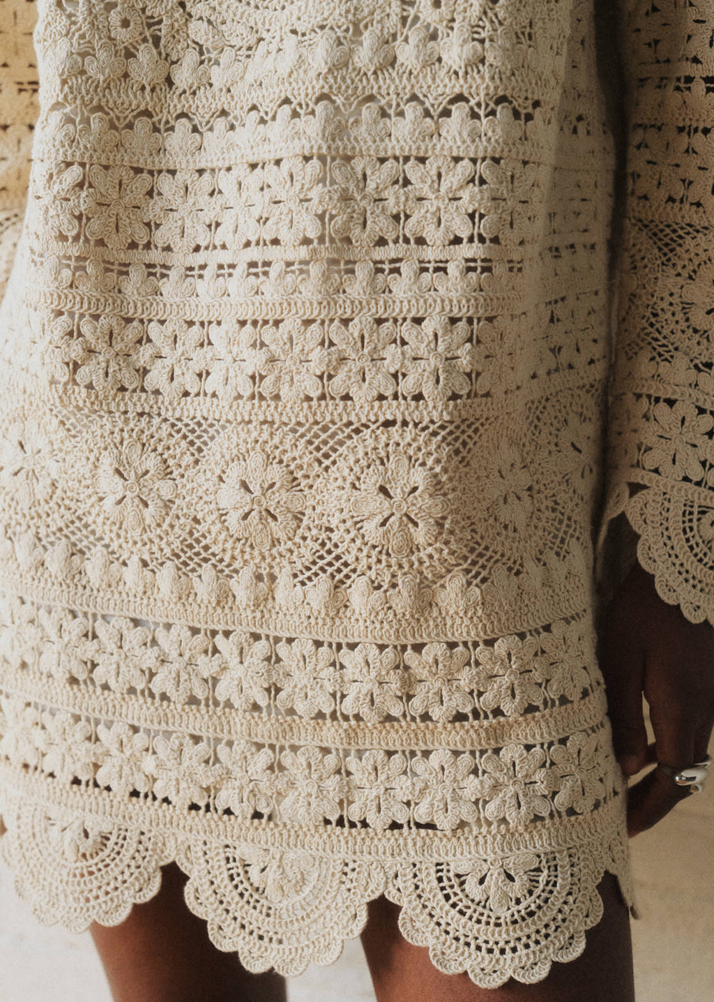 Robe Valya - Sézane x SEA NY - Guipure Unie Crème