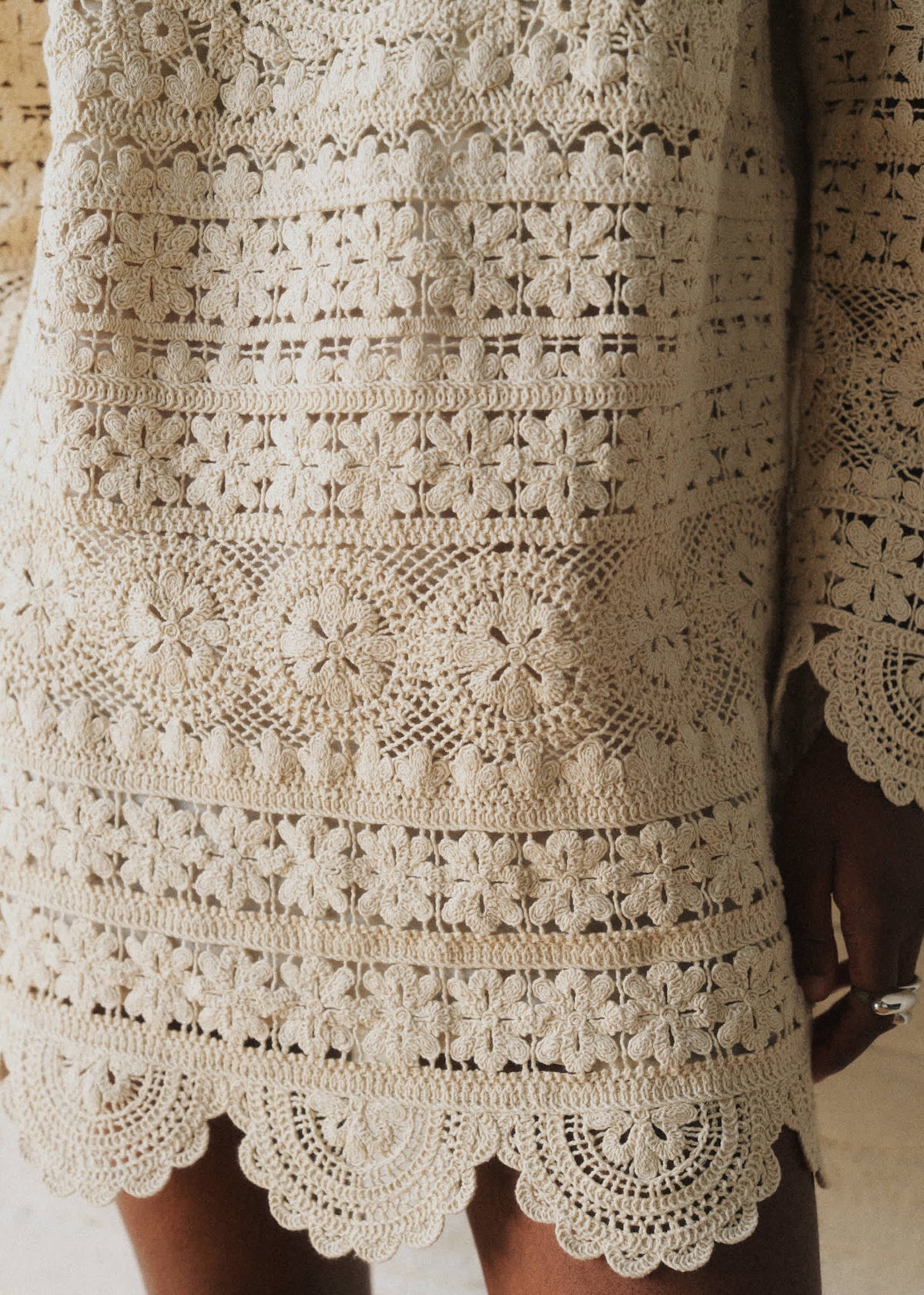 Robe Valya - Sézane x SEA NY - Guipure Unie Crème