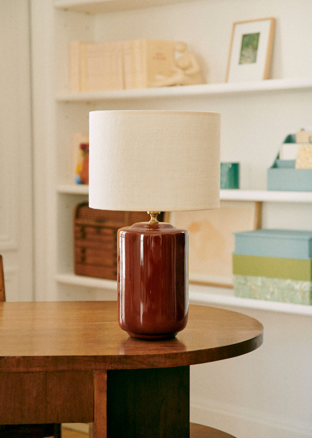 Lampe Mezzo - Caramel - Abat-jour Dolce - Jute Écru