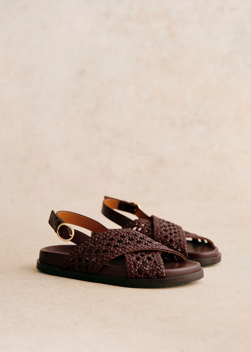 Sandales Low Tilda - Chocolat Lisse Tressé