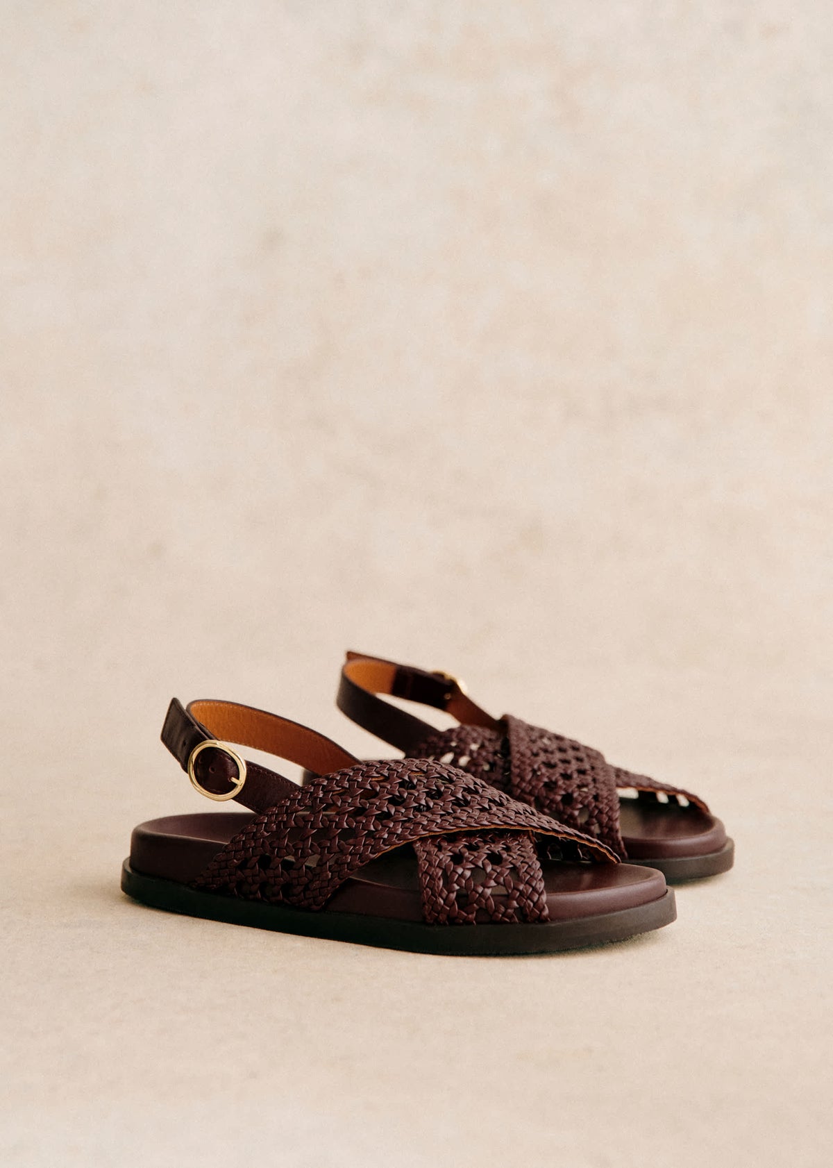 Sandales Low Tilda - Chocolat Lisse Tressé