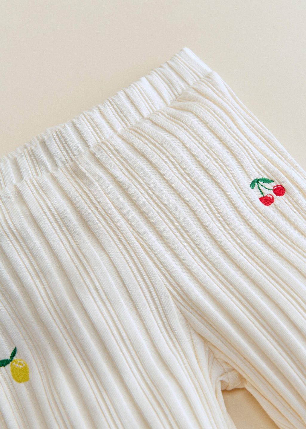 Pantalon Julia - Ecru / Broderie Fruit