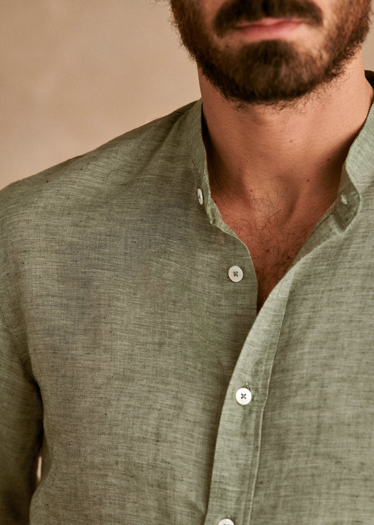 Chemise Benny Coton Lin - Kaki Délavé