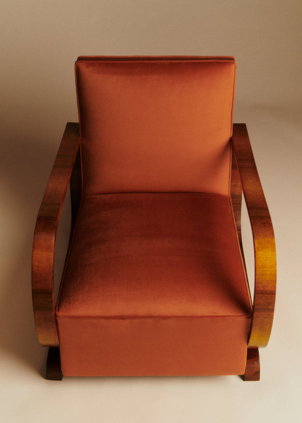 Fauteuil art déco vintage en alcanta - Orange