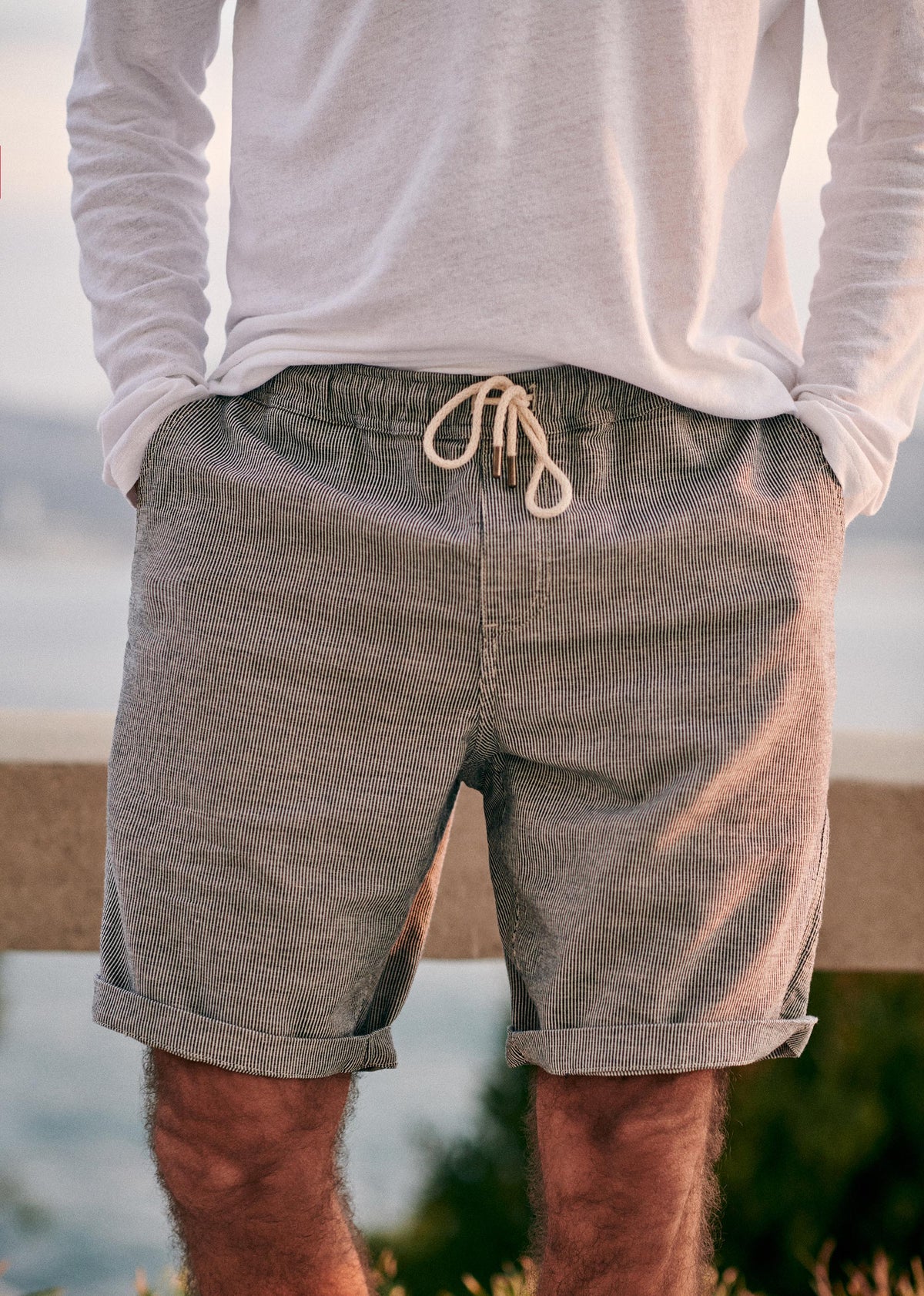 Short Olson - Marine / Ecru