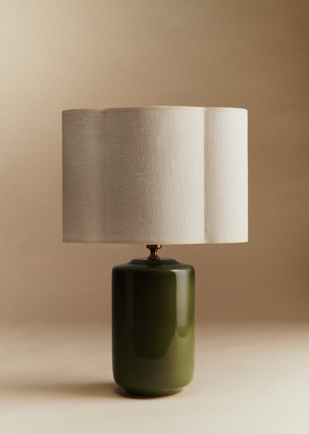 Lampe Mezzo - Sauge - Abat-jour Boléro - Jute Écru