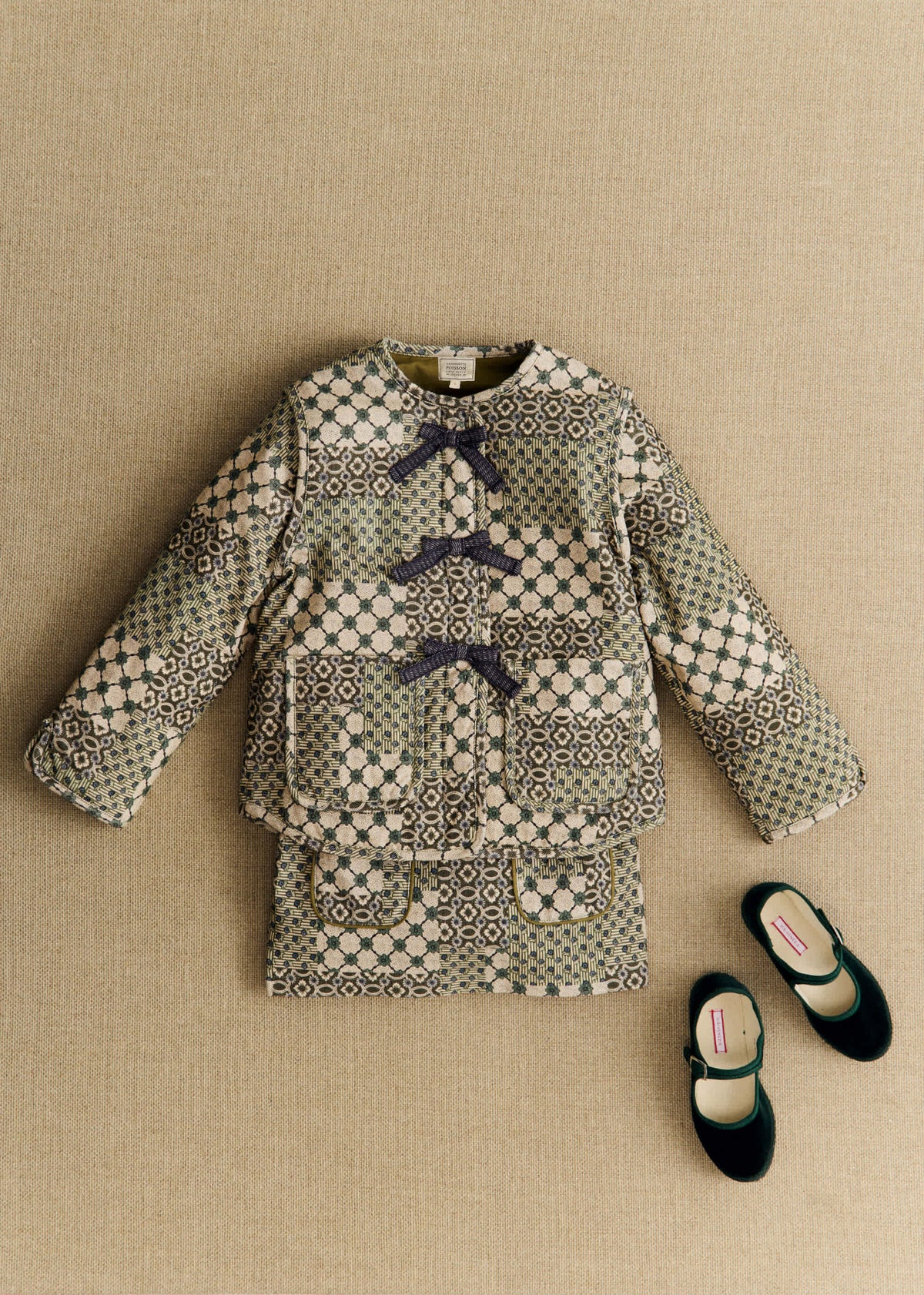 Manteau Sari - Petit Sézane x Antoinette Poisson - Imprimé Patchwork Dominote