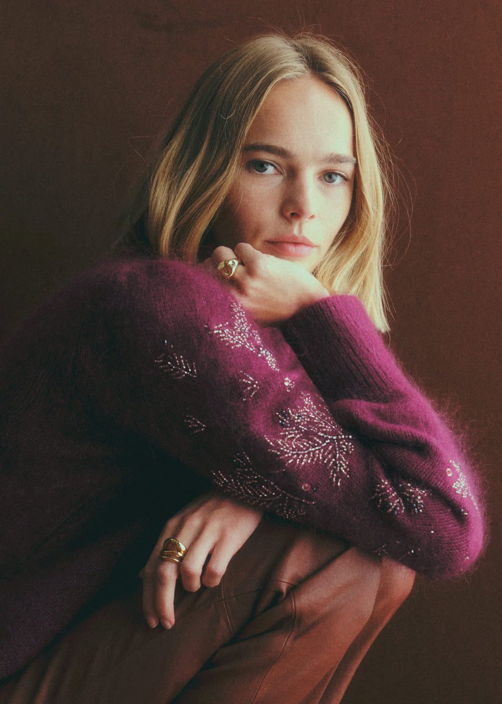 Pull Etienne - Raisin - Création Rose