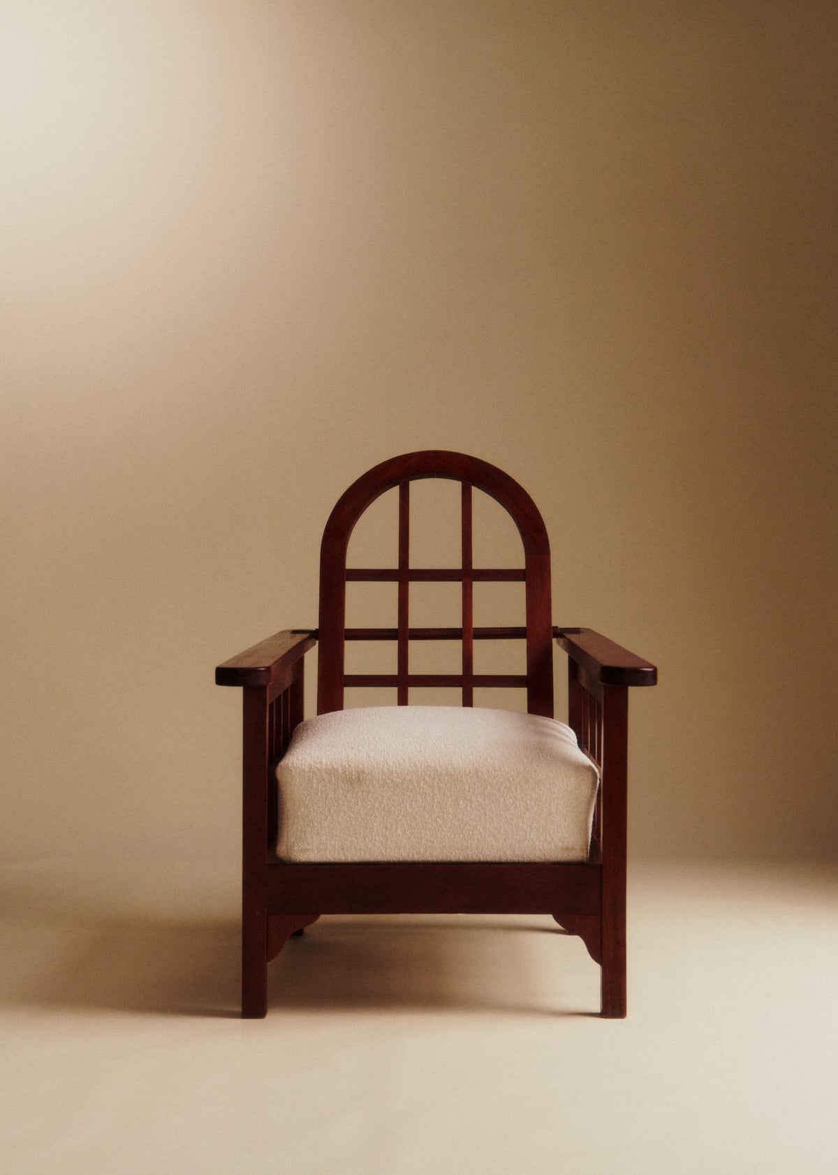 Fauteuil dossier inclinable vintage acajou - Acajou