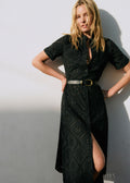 Robe Adèle - Broderie Unie Volute Noir