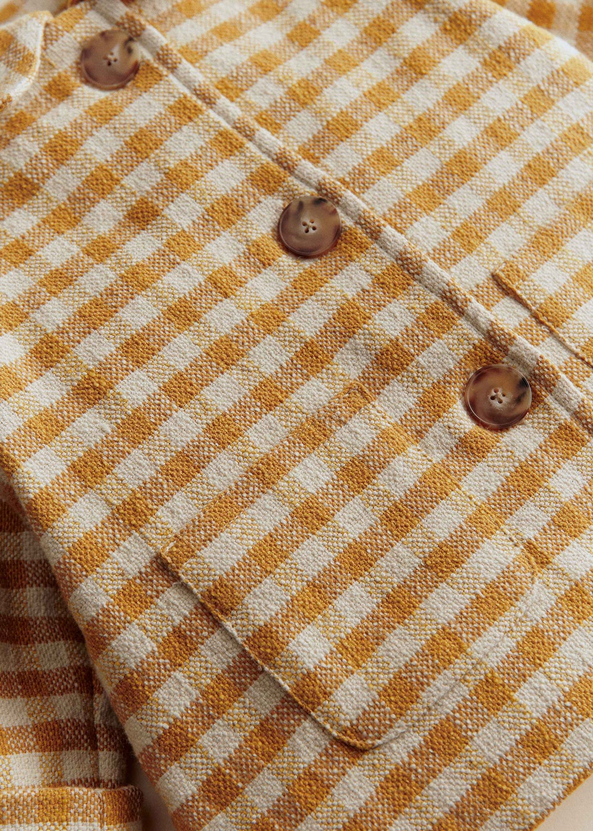 Manteau Polla - Carreaux Vichy Ocre Ecru