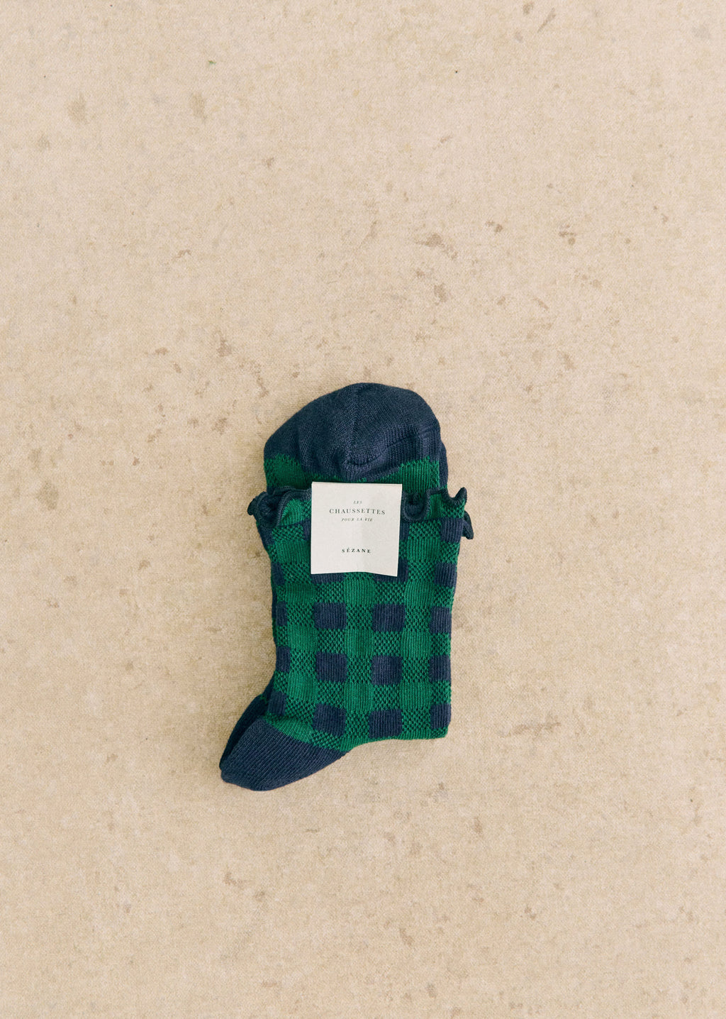 Chaussettes Carreaux - Marine / Bleu canard
