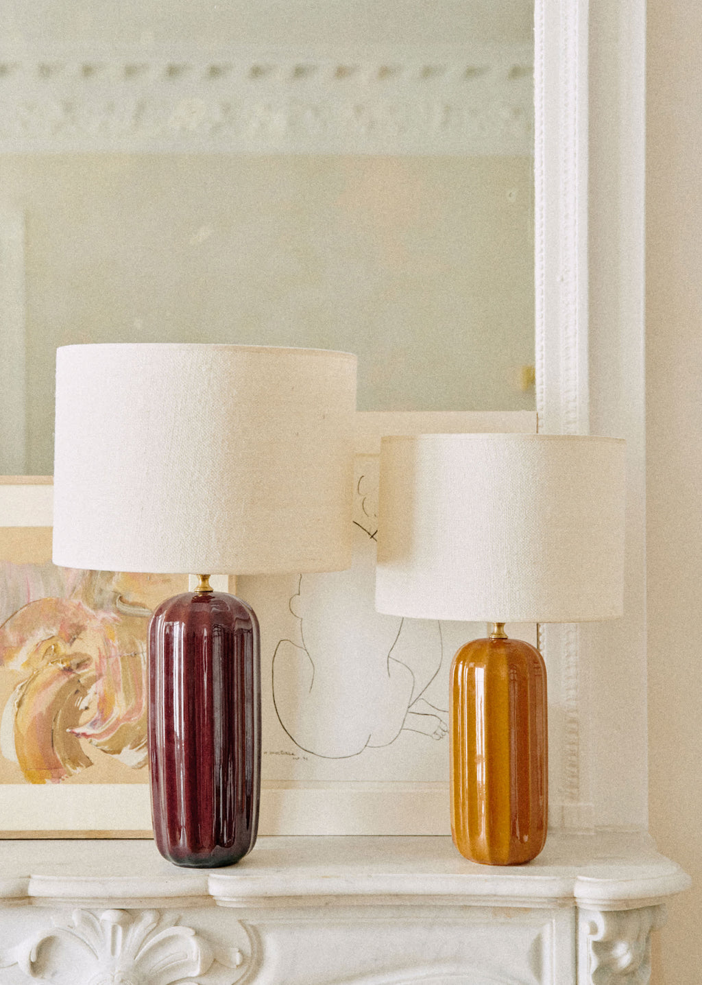 Lampe Traviata - Caramel - Abat-jour Dolce - Jute Écru