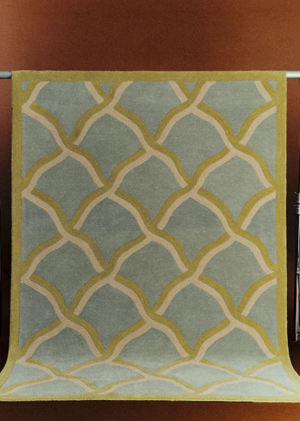 Tapis Legato - 170x240cm - Bleu orage, Olive et Beige
