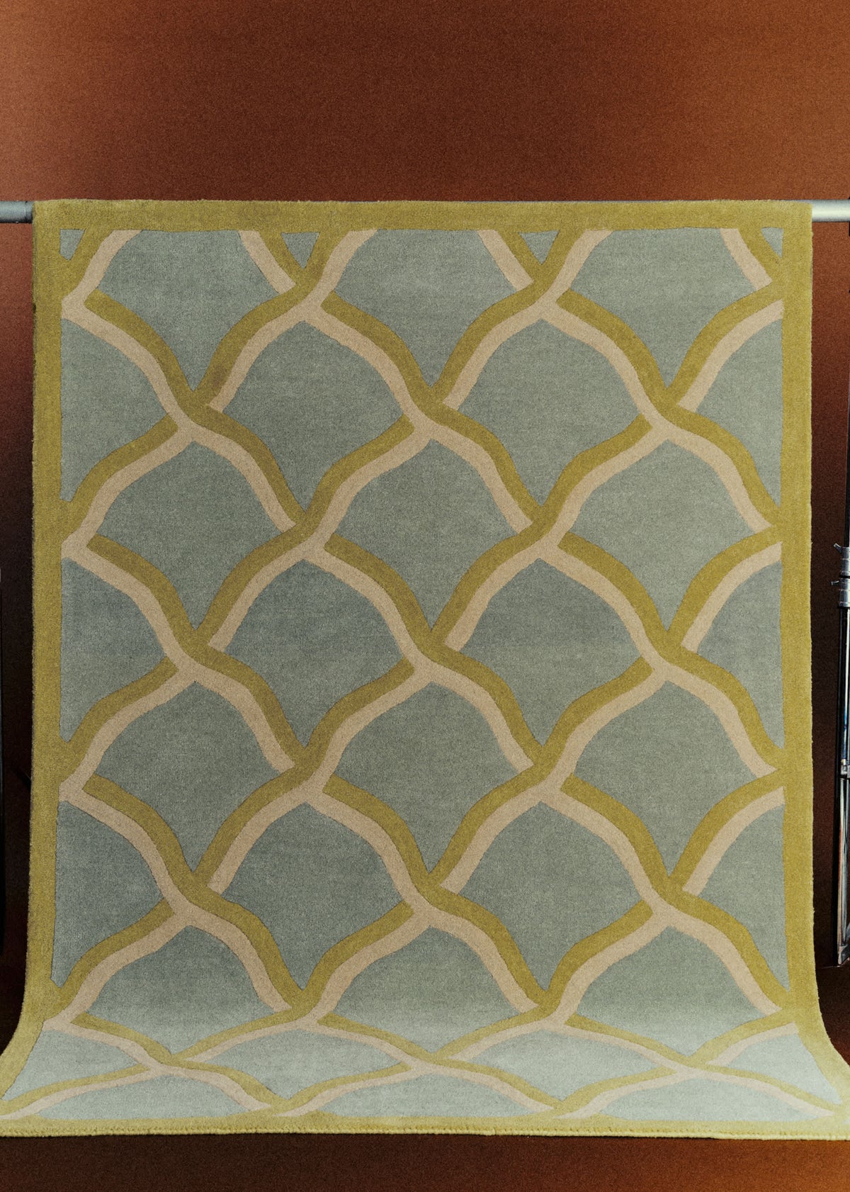 Tapis Legato - 170x240cm - Bleu orage, Olive et Beige