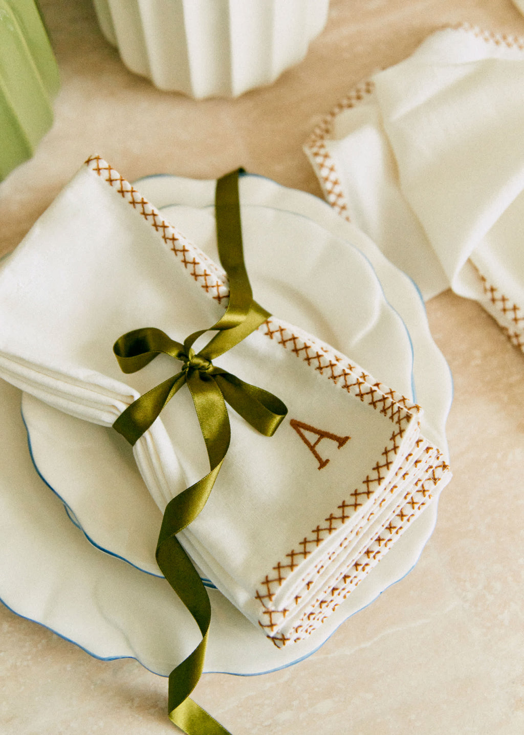 Serviette Monogramme - lettre A
