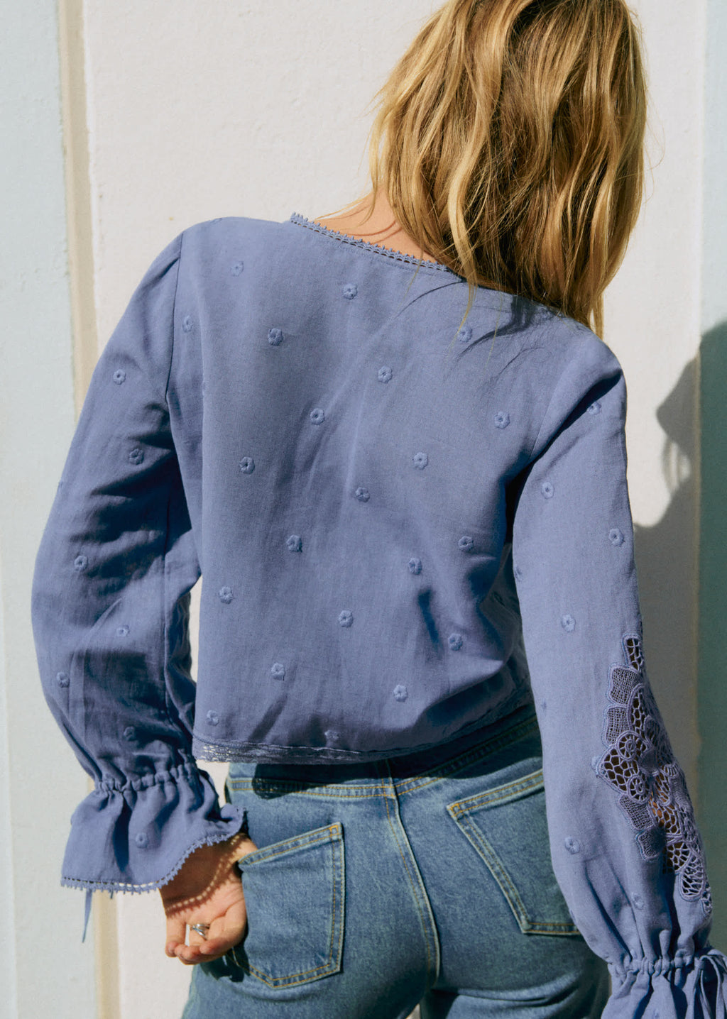 Chemise Akiraly - Broderie Unie Oeillet Bleu