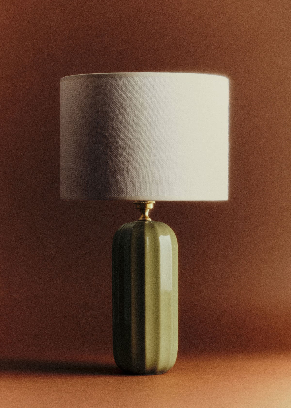 Lampe Traviata - Vert Olive - Abat-jour Dolce - Jute Écru