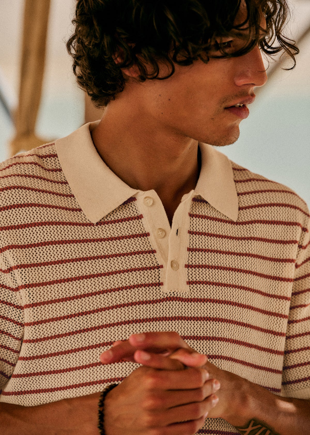 Polo Maille Malo - Écru / Rouille