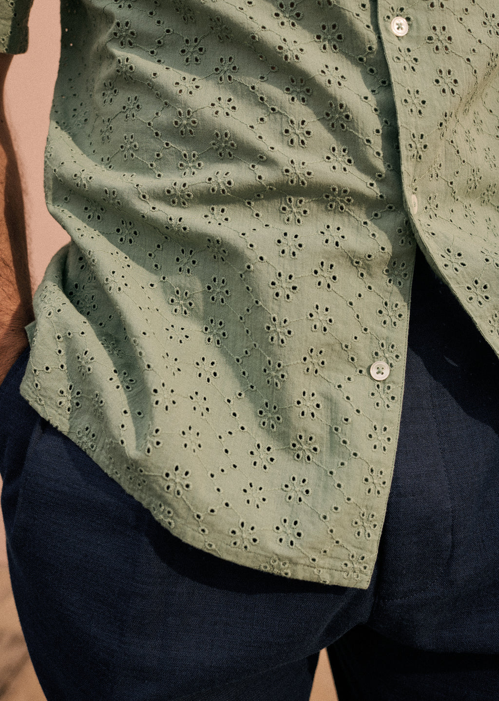 Chemise Holt - Broderie Vert Argile