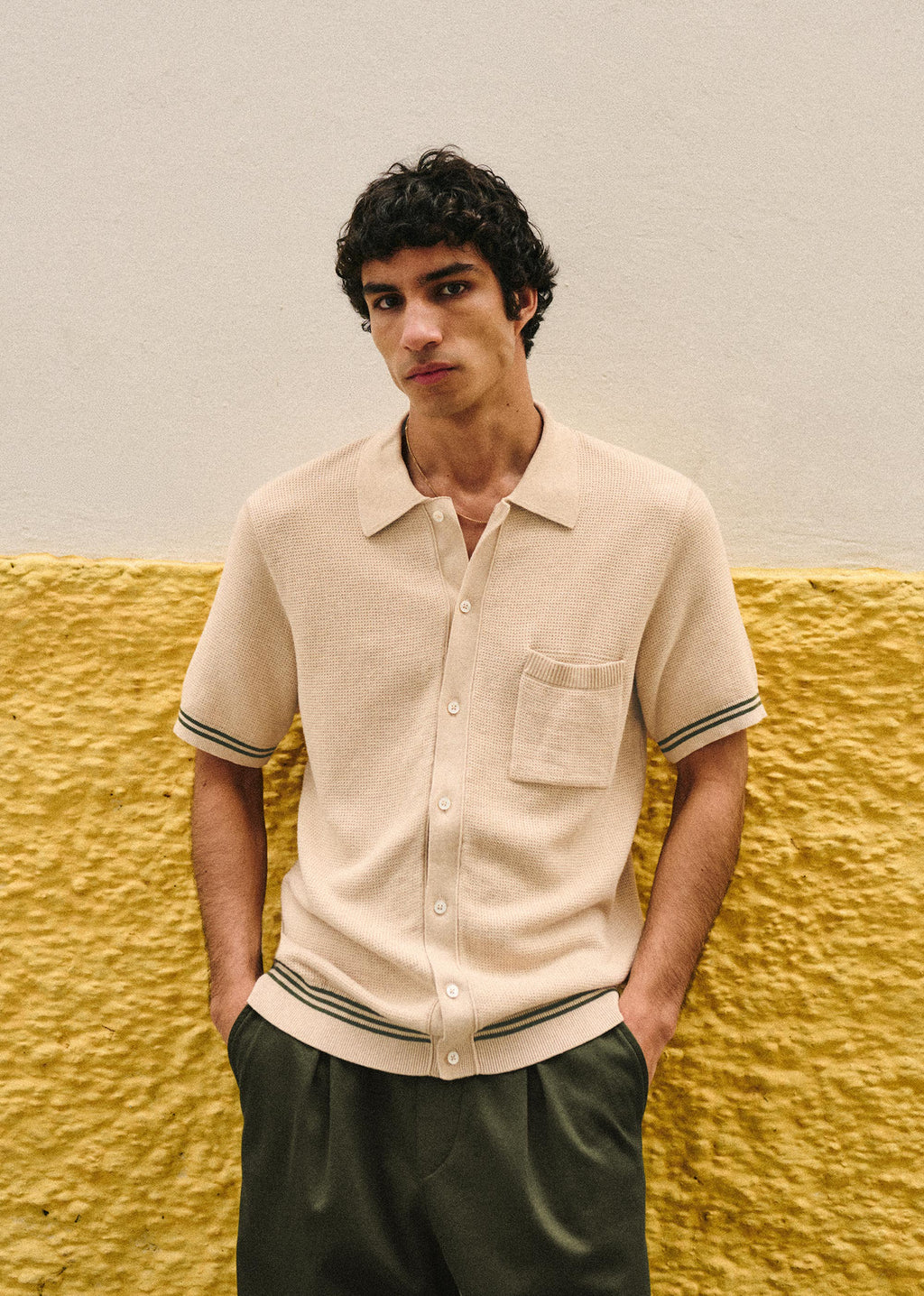 Chemise Maille Anatole - Beige / Kaki