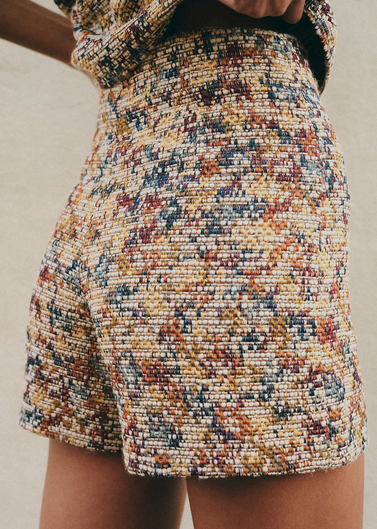 Short Nick - Jacquard Abstrait Écru Multico