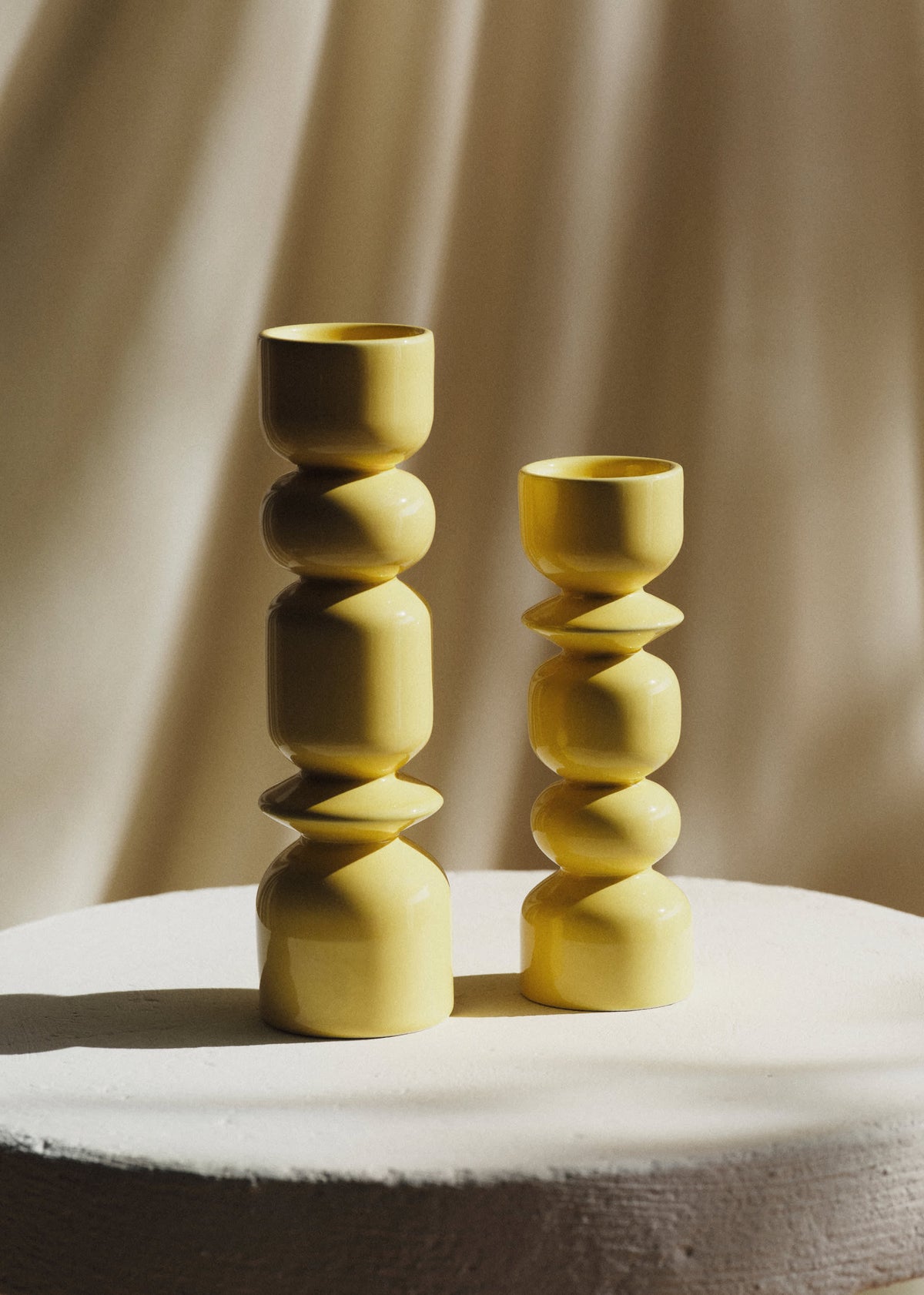 Coffret bougeoirs Romie Objetti - Jaune