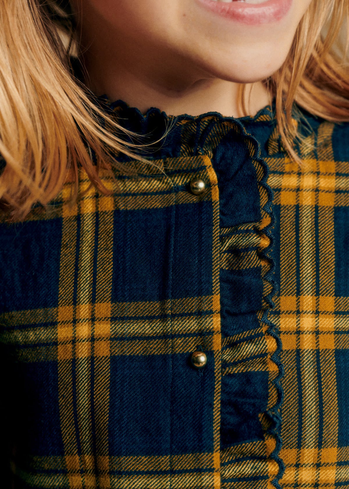Robe Romy - Carreaux Bleu Nuit