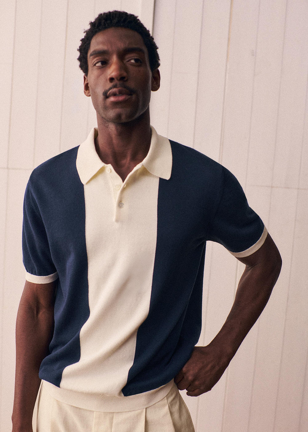 Polo Maille Tommaso - Marine / Ecru