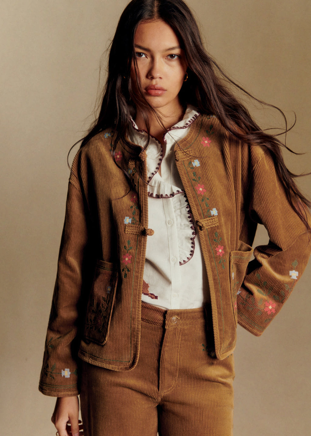 Veste Manela - Sézane x Baziszt - Jardin Fond Beige