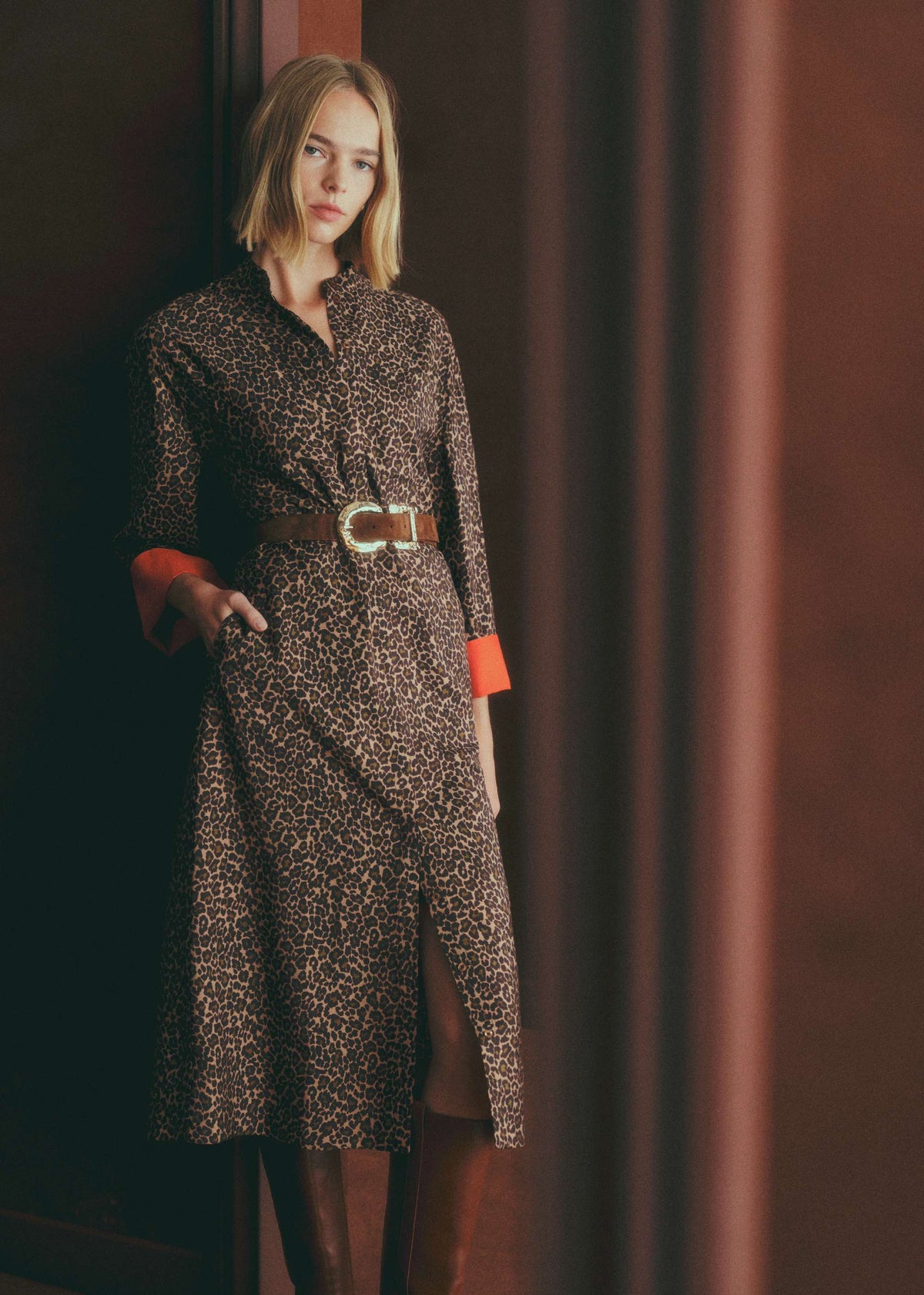 Robe Line - Imprimé Winter Leopard Camel