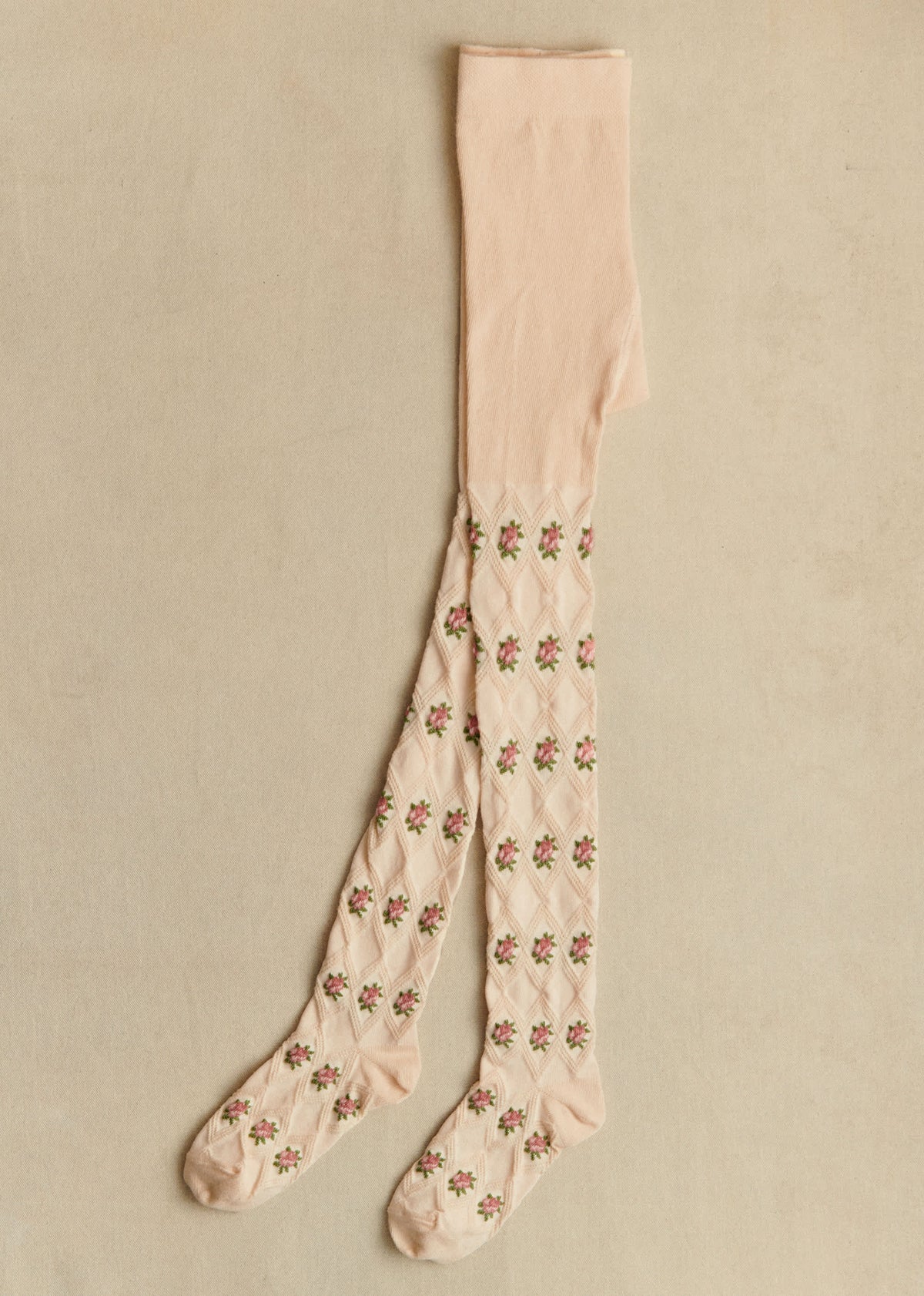 Collant Julia - Ecru Fleurs