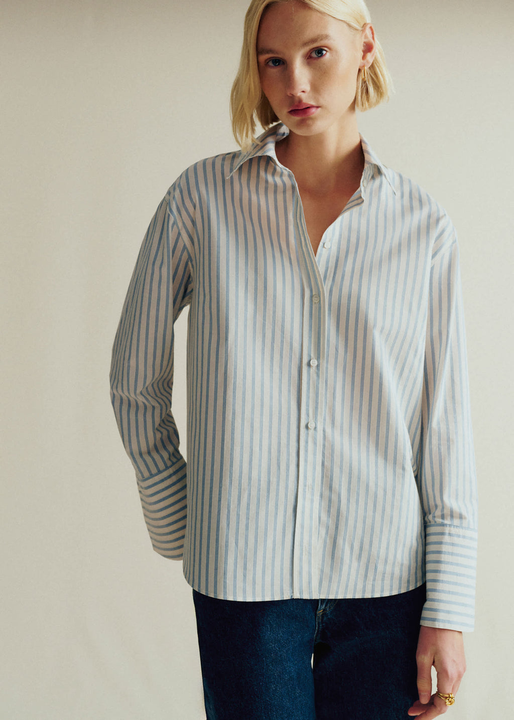 Chemise Marilis - Rayures Ecru Bleu