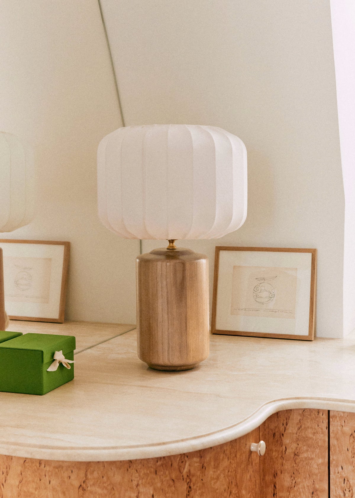 Lampe Mezzo - Bois - Abat-jour Mezzo - Écru