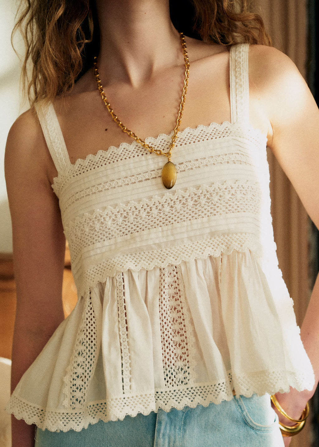 Top Dauphie - Broderie Unie Ecru