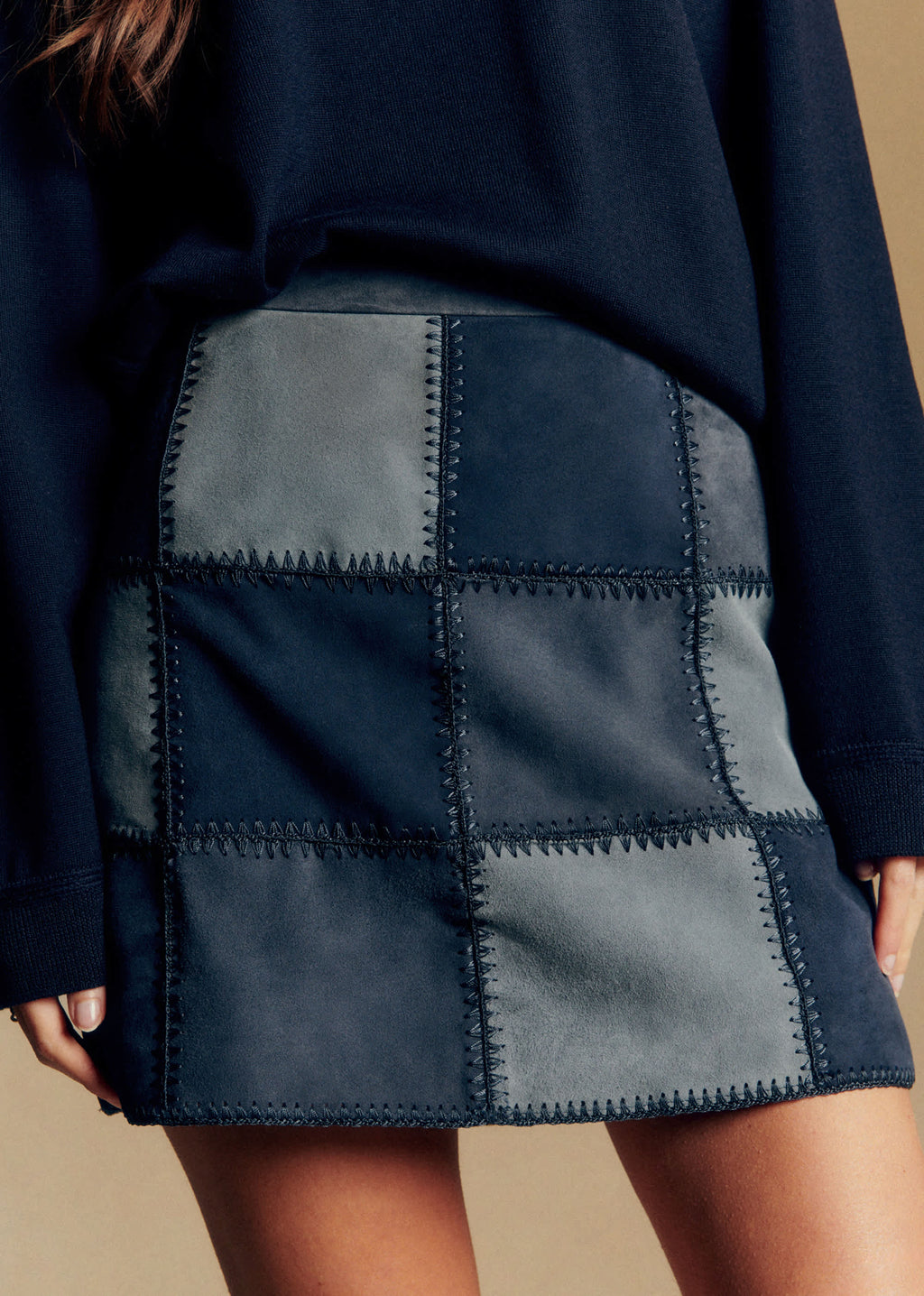 Jupe Nehira - Patchwork Bleu