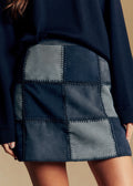 Jupe Nehira - Patchwork Bleu