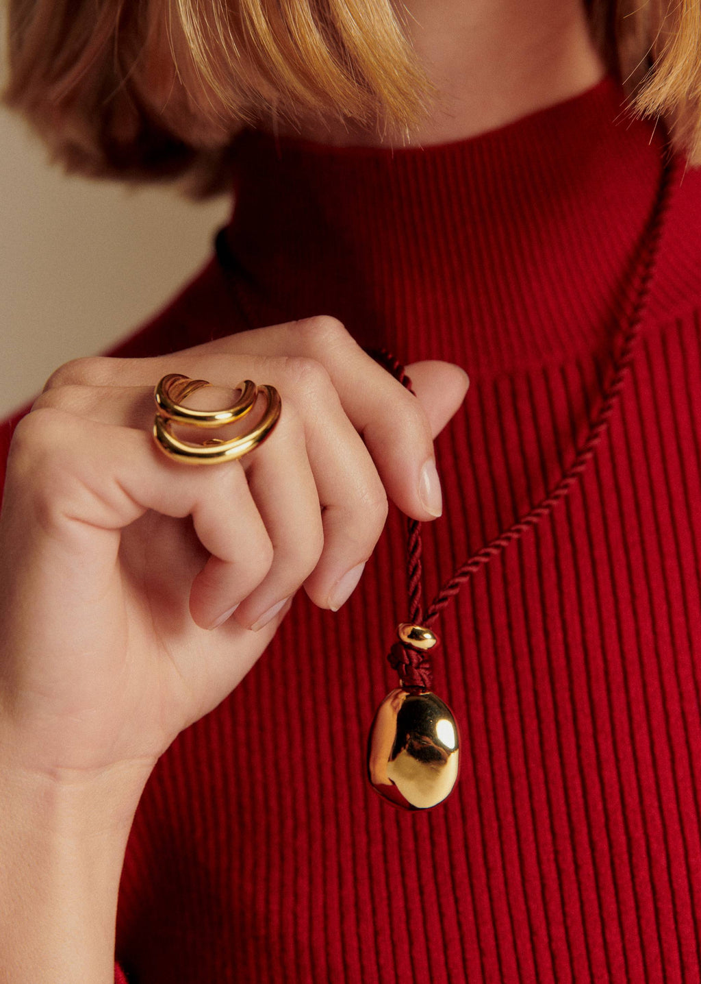 Collier Natacha - Bordeaux Doré