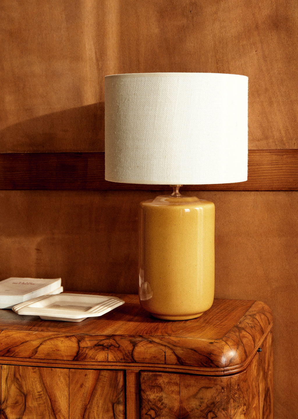 Lampe Mezzo - Safran - Abat-jour Dolce - Jute Écru