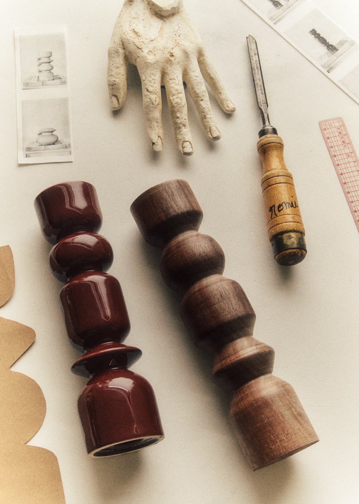 Coffret bougeoirs Romie Objetti - Vert Petit Modèle et Terracotta Grand Modèle