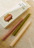 Coffret de 6 chandelles - Ecru, Blush, Olive