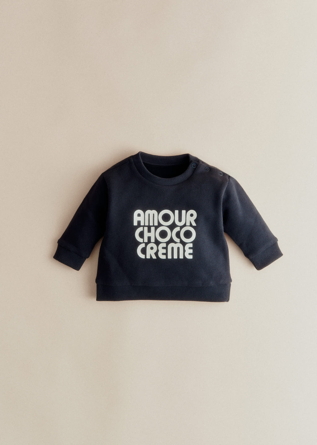 Sweat-Shirt Amour Choco Crème - Marine / Ecru