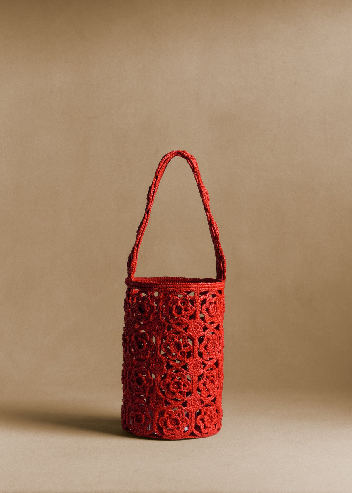 Panier Marcia - Raphia Rouge