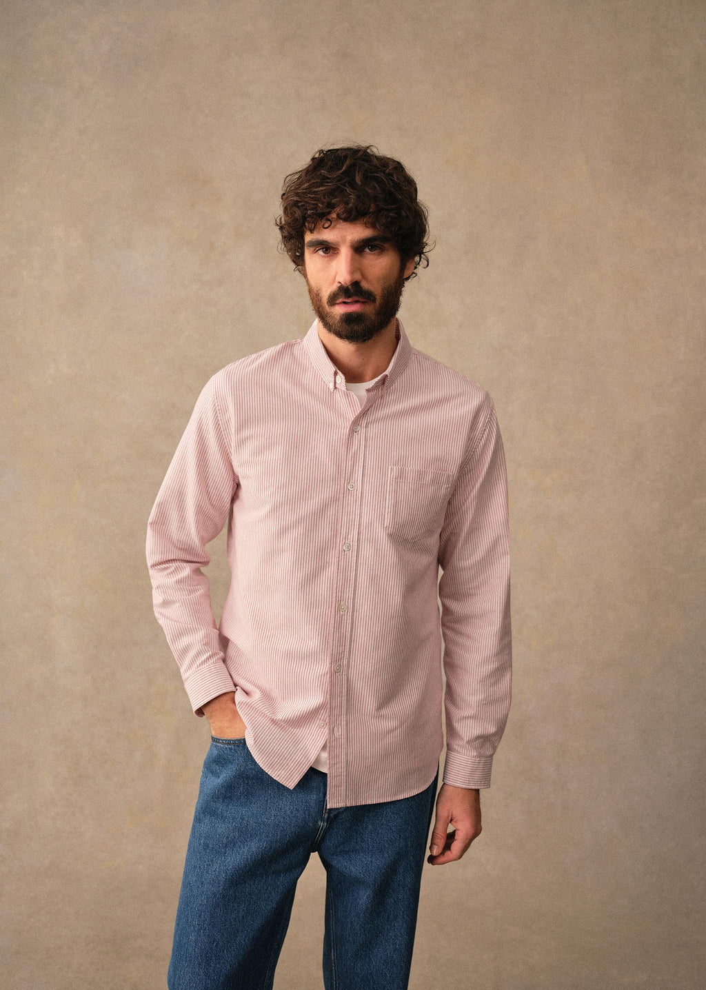 Chemise Charlie Oxford - Rayures Rouge / Blanc