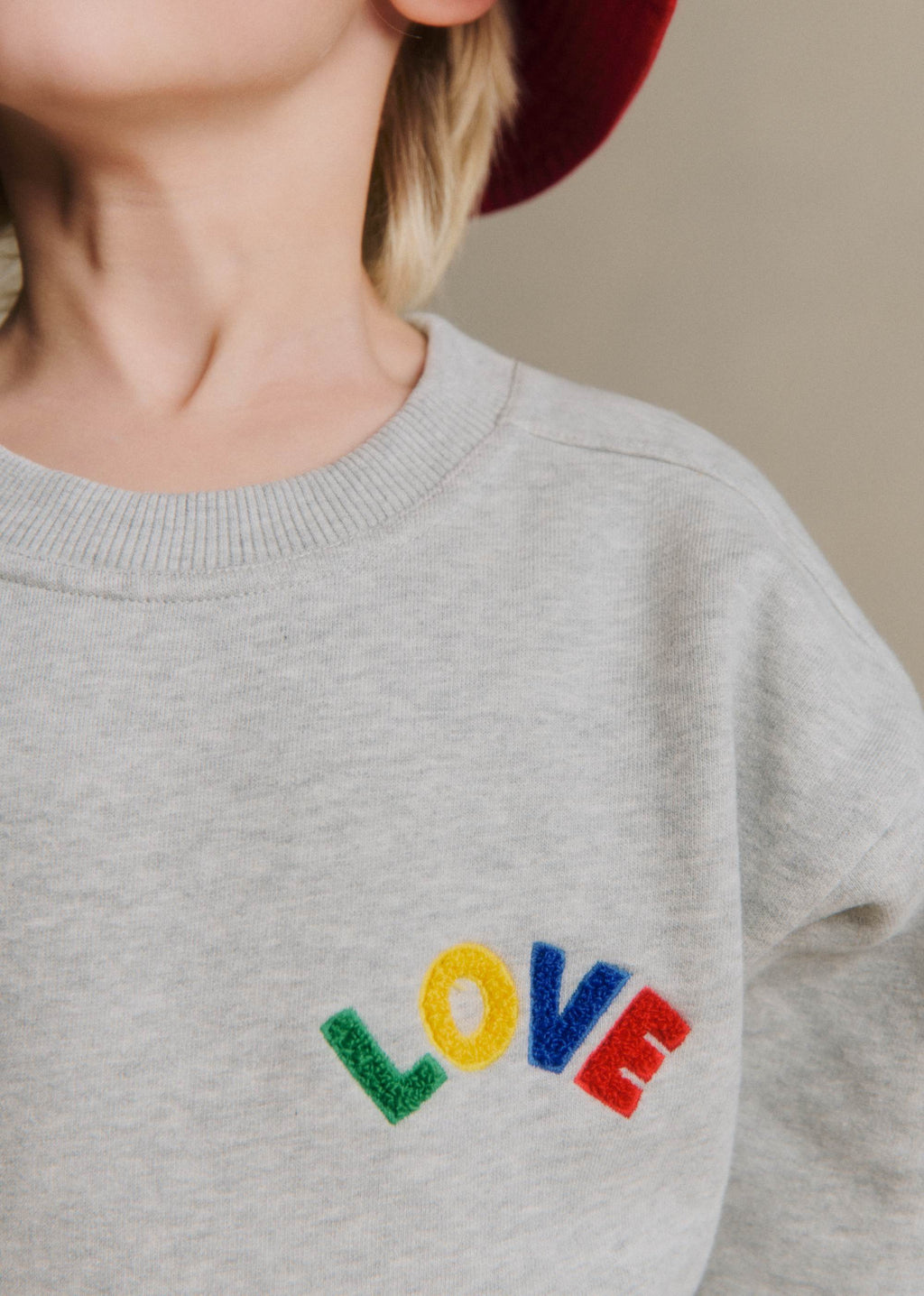 Sweat-Shirt Love - Gris Chiné / Multico