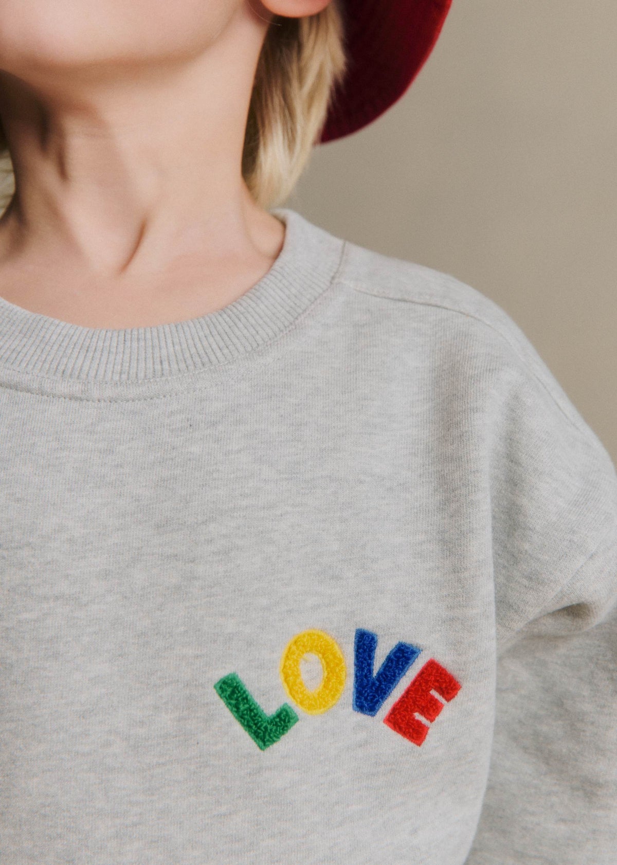 Sweat-Shirt Love - Gris Chiné / Multico