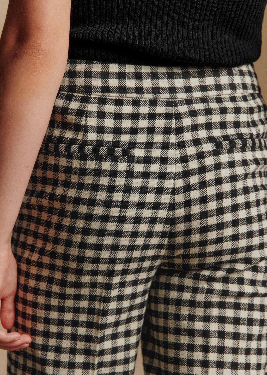 Pantalon Martin Crop - Vichy Noir Écru