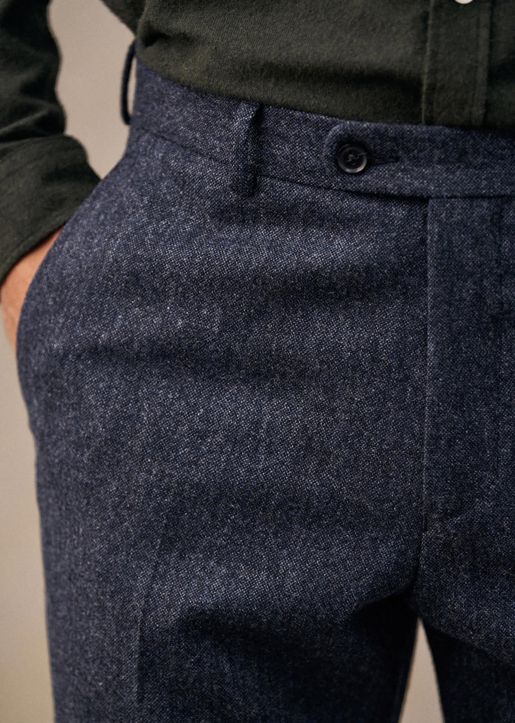 Pantalon Carl - Tweed Bleu Chiné
